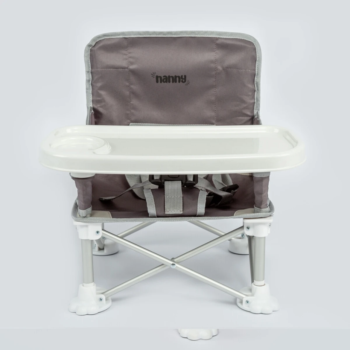 NANNY Deluxe Portatif Katlanabilir Mama Sandalyesi Koyu Gri