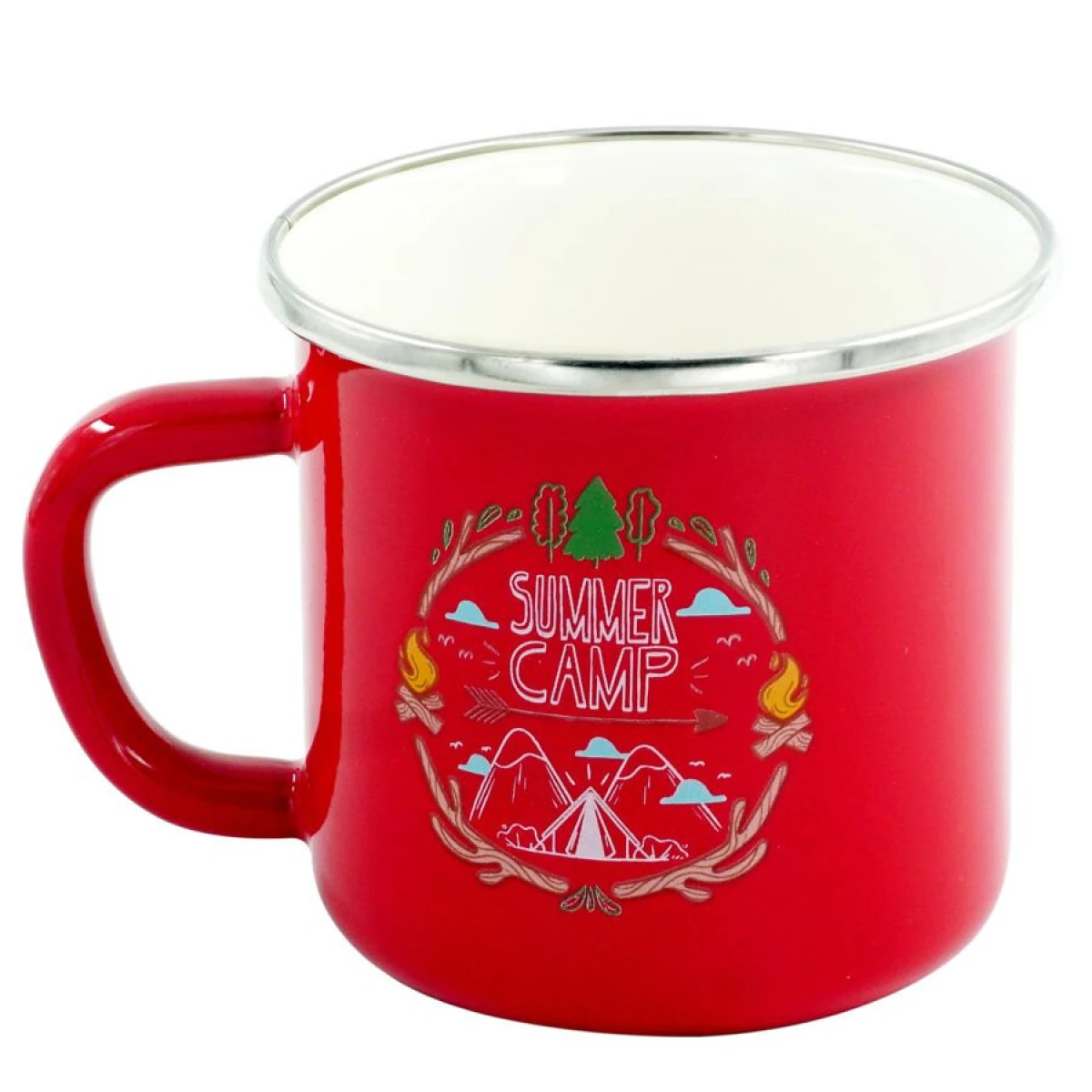 Orcamp Emaye Kupa 330 ml Kırmızı Summer Camp
