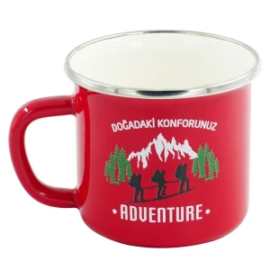 Orcamp Emaye Kupa 330 ml Kırmızı Adventure
