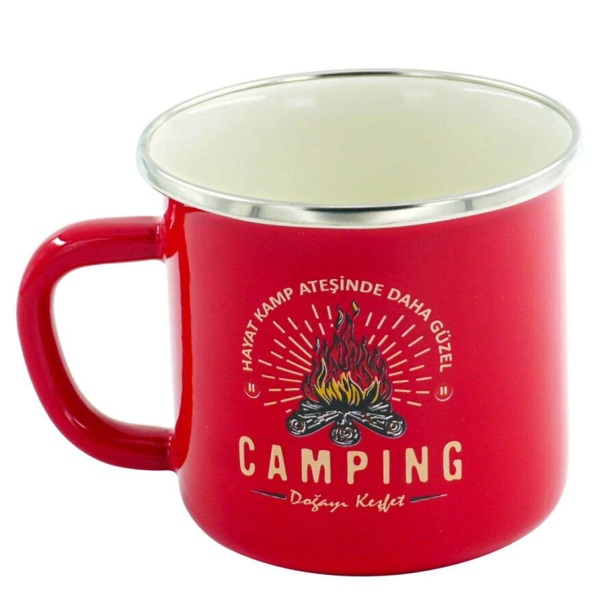 Orcamp Emaye Kupa 330 ml Kırmızı Camping