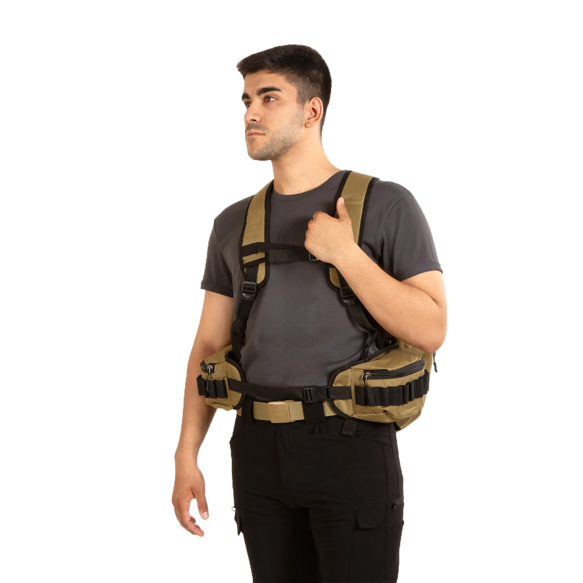 Hunthink VestPack Camel Çantalı Avcı Yeleği