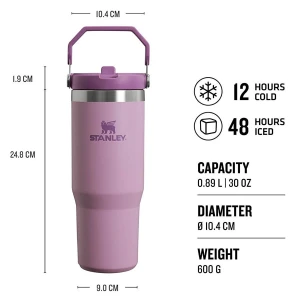 Stanley The IceFlow Flip Straw Pipetli Termos Bardak 0,89 LT - Lila