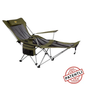 FUNKY CHAIRS Lazy 3 Plus Yatabilen Kamp Sandalyesi Haki