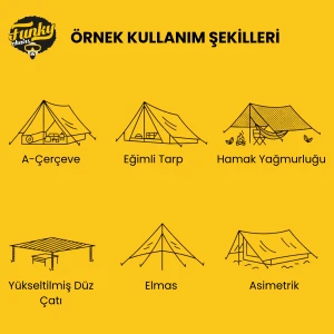 FUNKY CHAIRS Tarp Gölgelik ve Çadır Tentesi Kamp Brandası ve Karavan Tentesi 295x400 cm