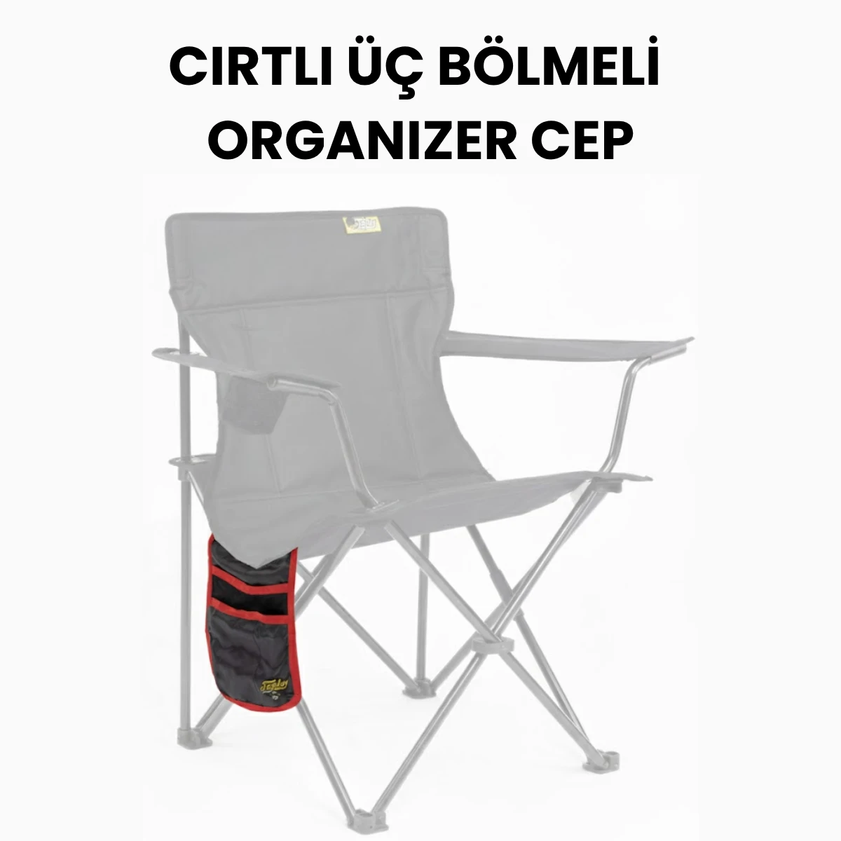 Cırtlı 3 Bölmeli Organizer Cep Kırmızı
