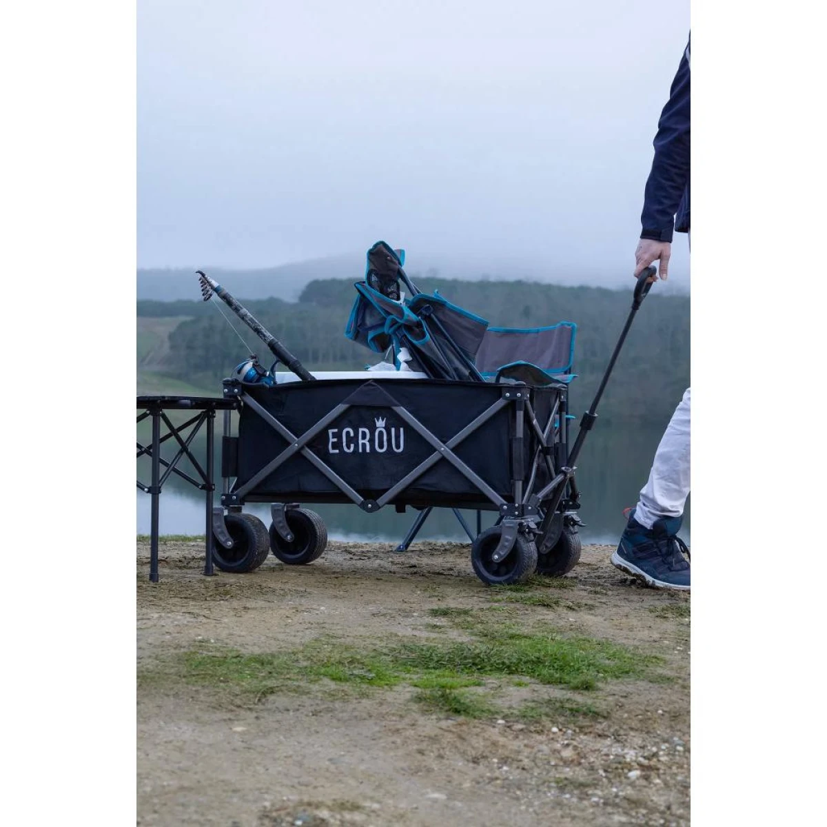 Ecrou Masalı Katlanır Vagon Taşıma Arabası Siyah