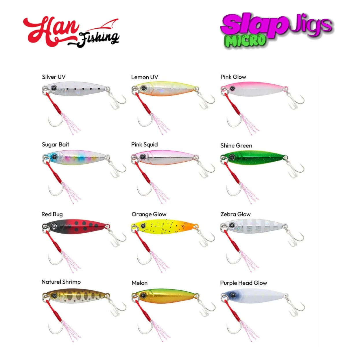 HANFISH Slap Jig Micro 5 Gr Jig Yem SL-69 Purple Head Glow