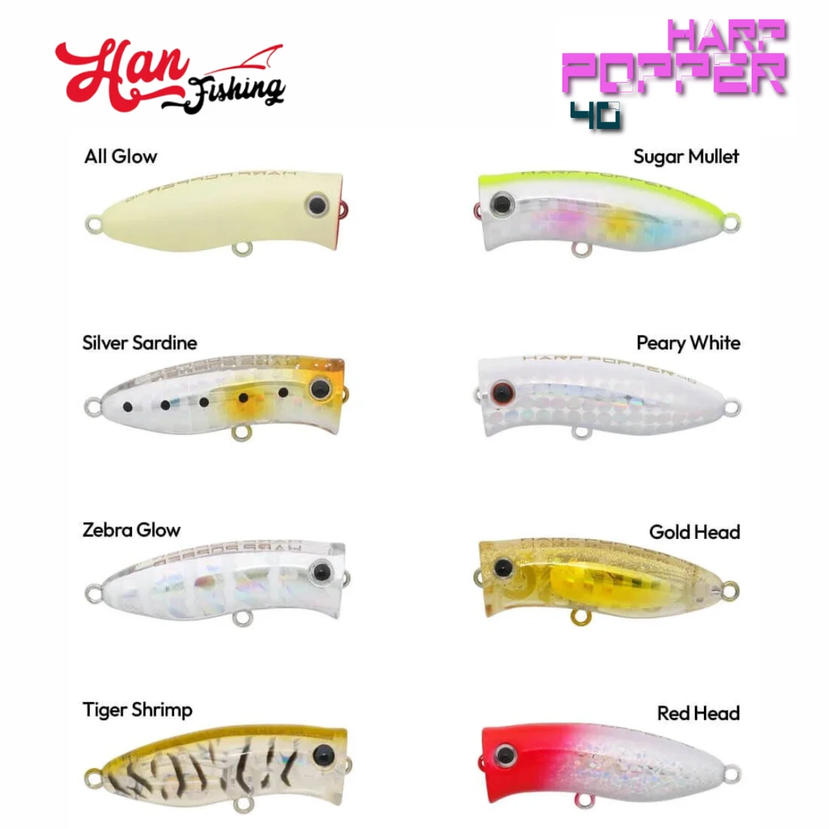 HANFISH Harp Popper 4 Cm 4 Gr Mini LRF Popper MH-605 Silver Sardine