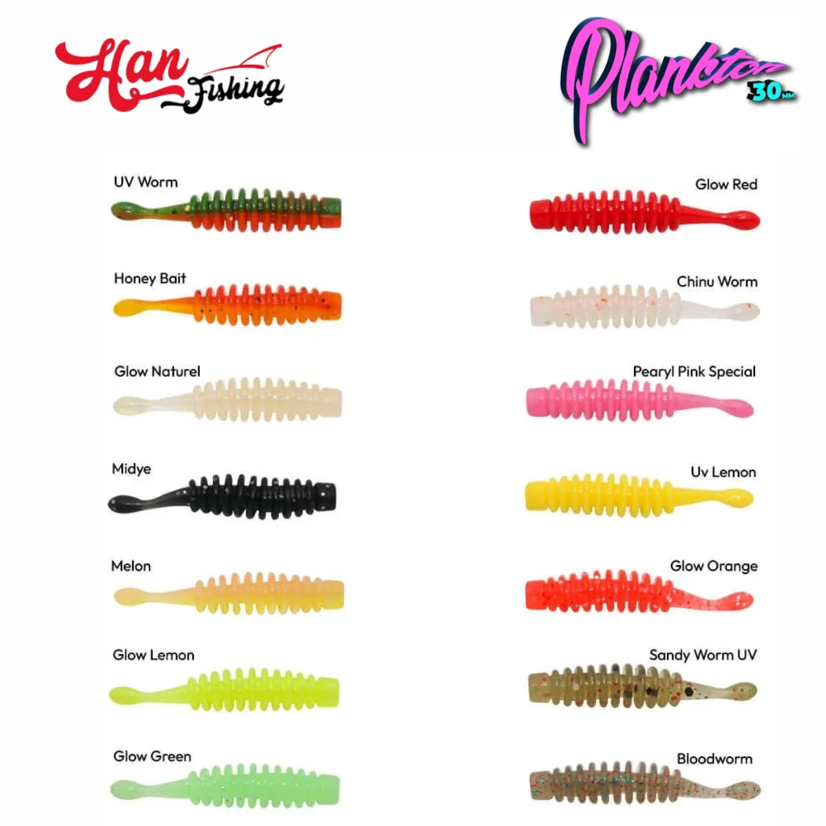 HANFISH Plankton 3 Cm Sızdırmaz Kutulu Lrf Silikon Yem PS-1020 Chinu Worm