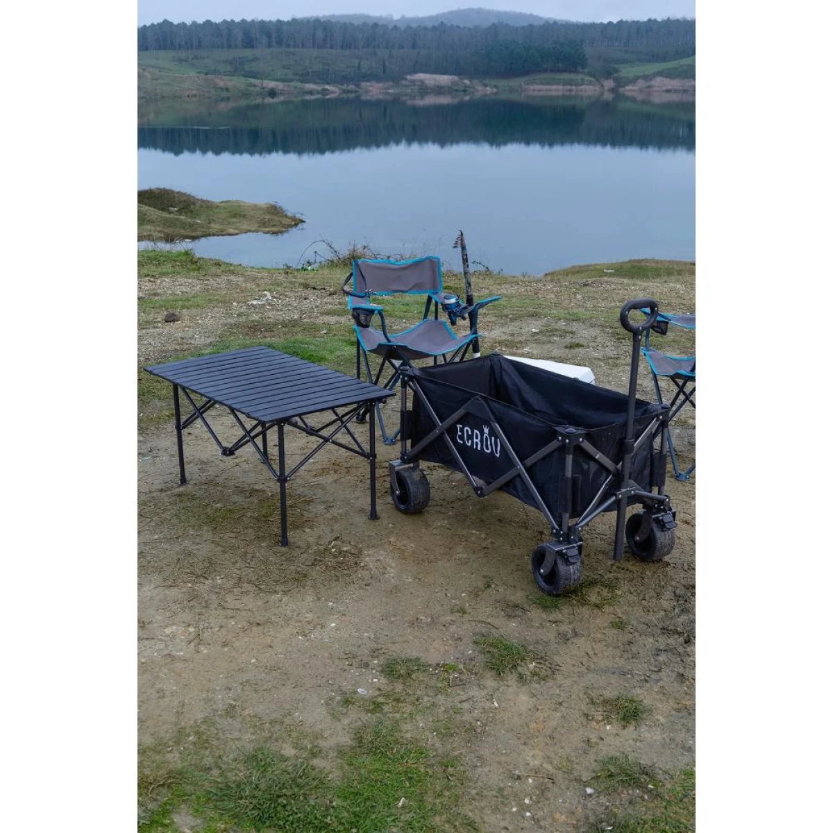 Ecrou Masalı Katlanır Vagon Taşıma Arabası Siyah