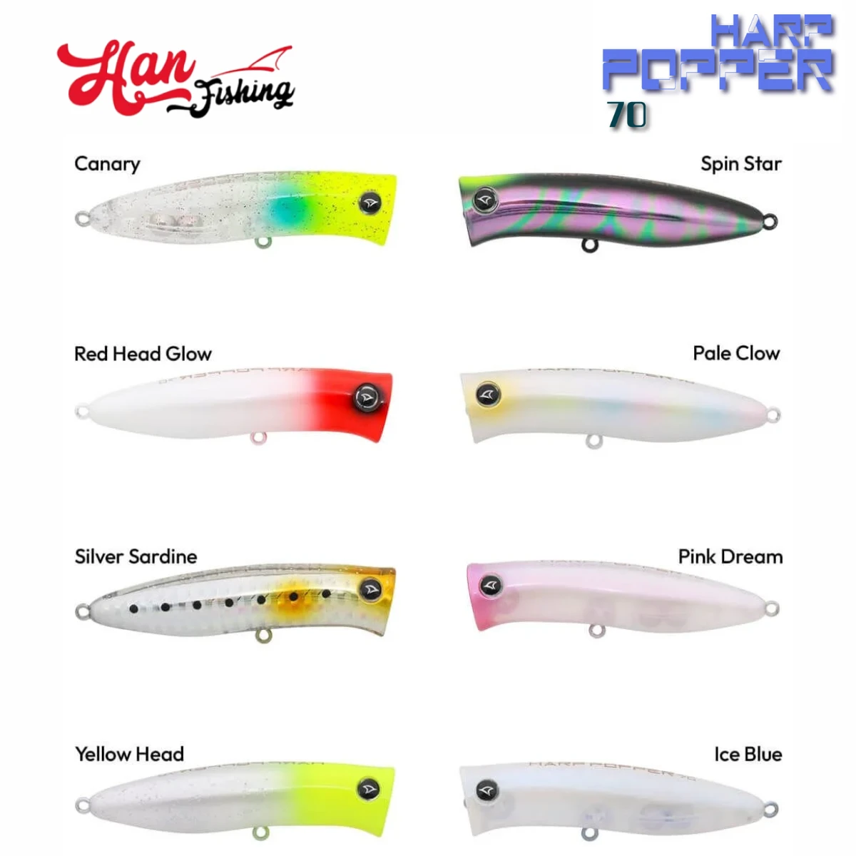 HANFISH Harp Popper 7 Cm 9 Gr Maket Yem LH-702 Silver Sardine