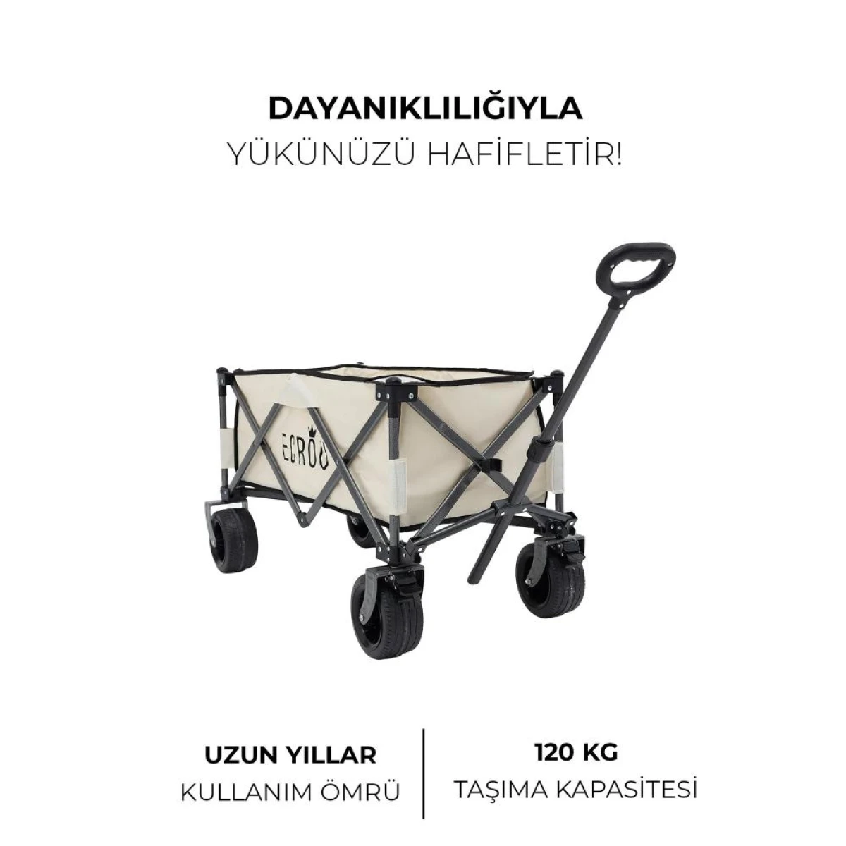 Ecrou Masalı Katlanır Vagon Taşıma Arabası Bej
