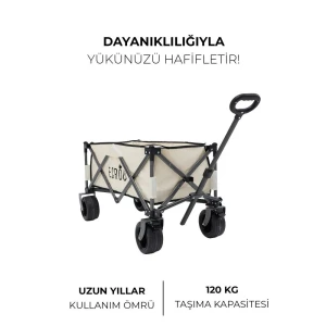 Ecrou Masalı Katlanır Vagon Taşıma Arabası Bej