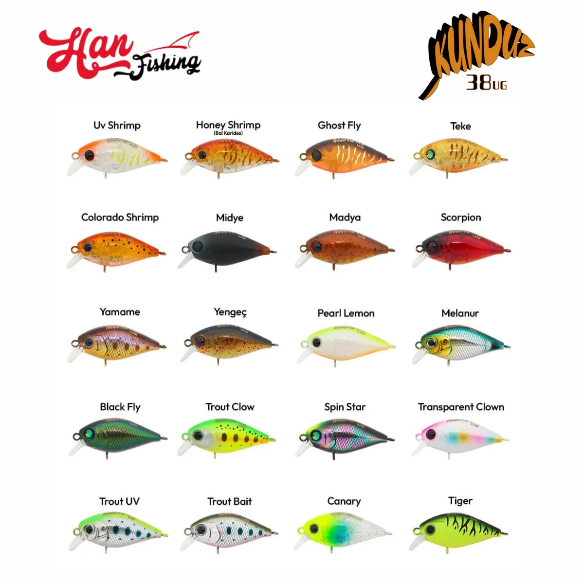 HANFISH Kunduz UG 3.8 Cm 4 Gr Maket Yem LB-142 Spin Star