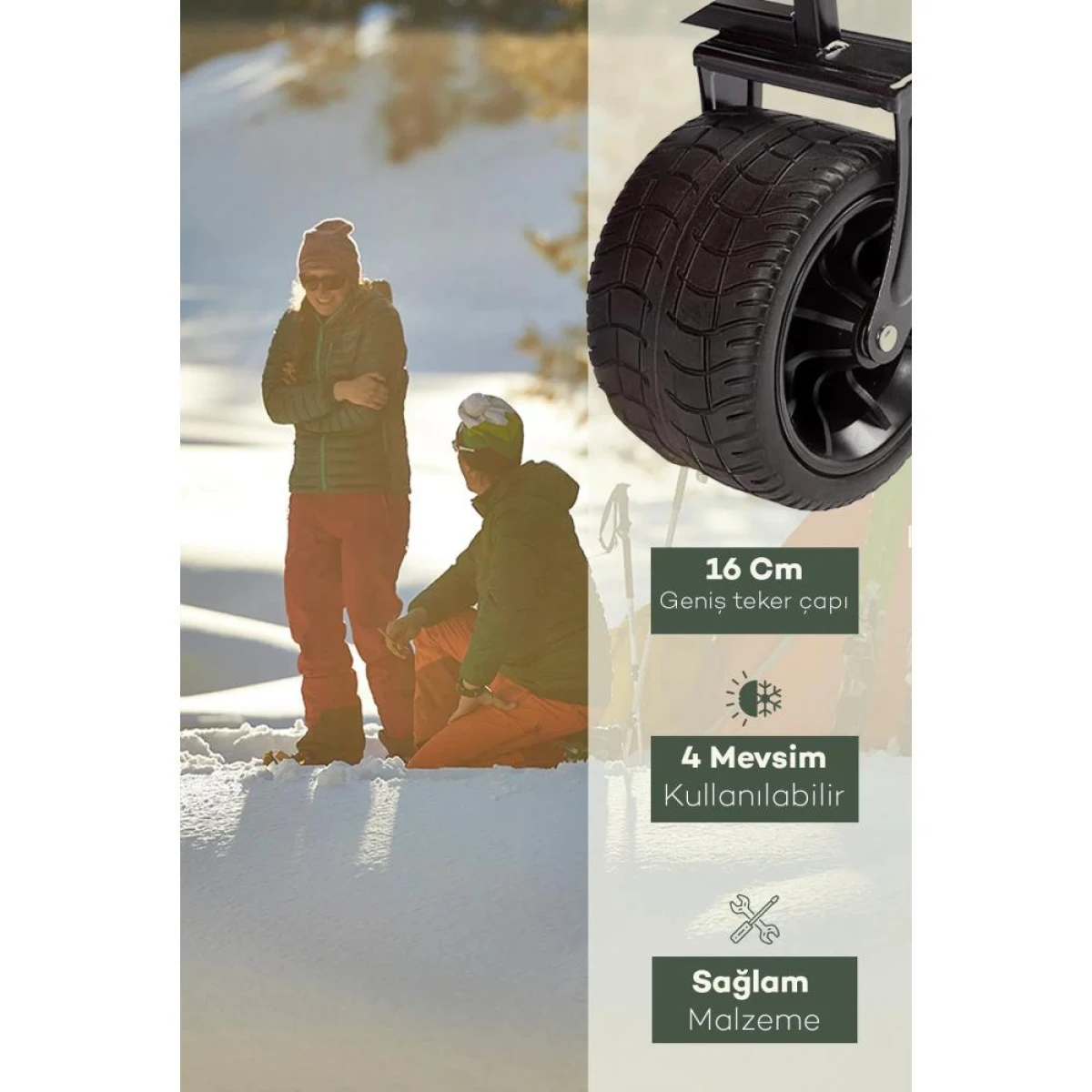 Ecrou Masalı Katlanır Vagon Taşıma Arabası Bej