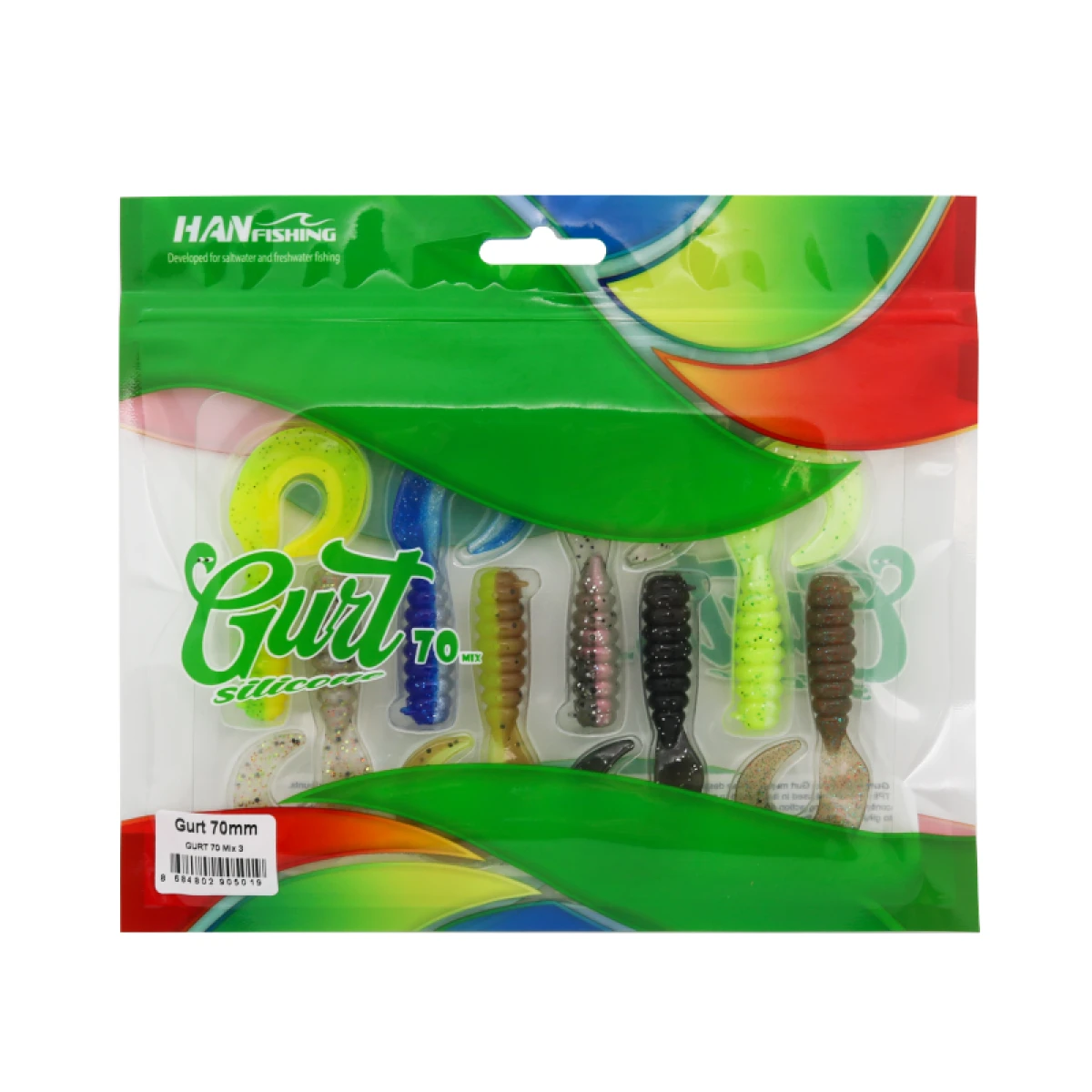 HANFISH Gurt 7 Cm Silikon Yem - Mix 1