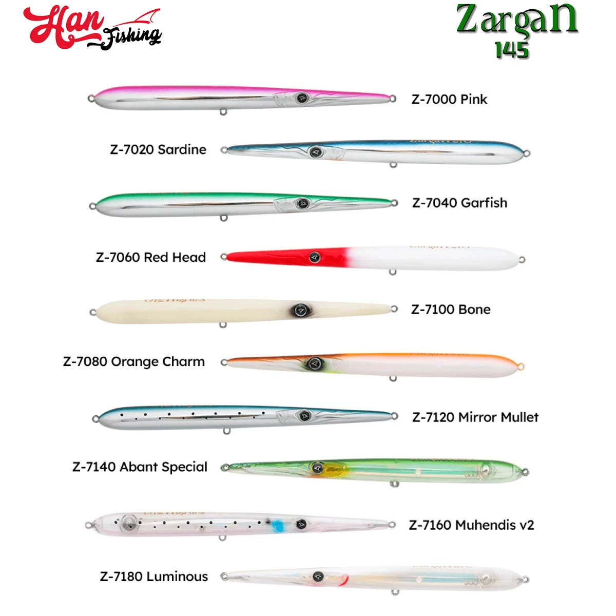 HANFISH Zargan Serisi 14,5 cm 16 gr Floating (Su Üstü) Maket Yem - ZL-2080  Luminous