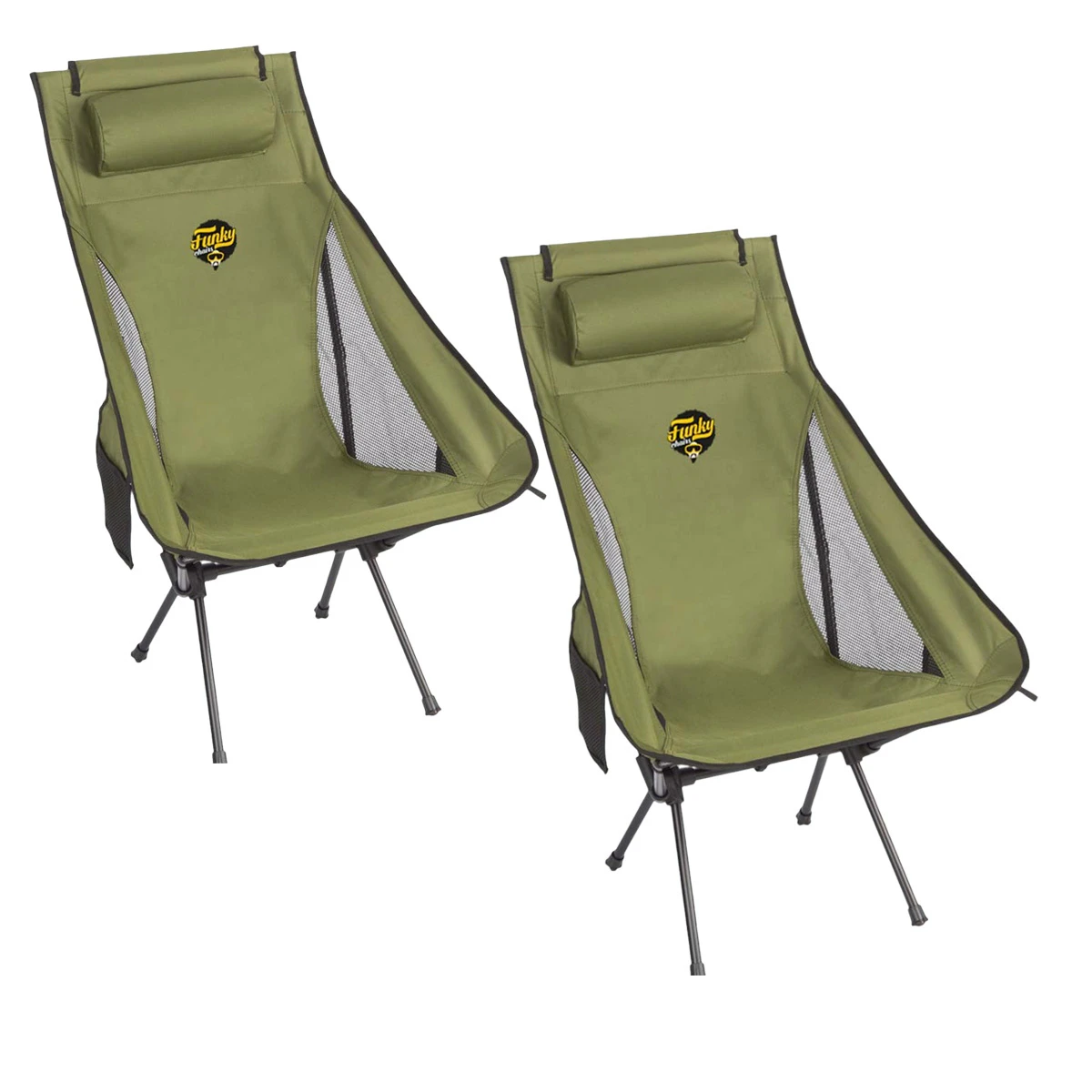 FUNKY CHAIRS Sky Ultralight Katlanabilir Kamp Sandalyesi - Haki Renk (2 Adet)