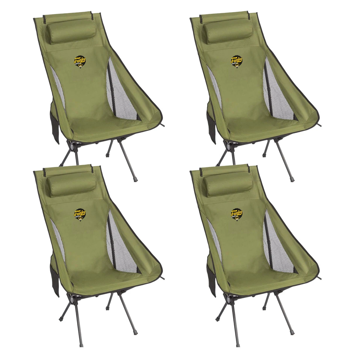 FUNKY CHAIRS Sky Ultralight Katlanabilir Kamp Sandalyesi - Haki Renk (4 Adet)