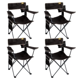 FUNKY CHAIRS Camper Katlanabilir Kamp Piknik Sandalyesi - Siyah (4 Adet)