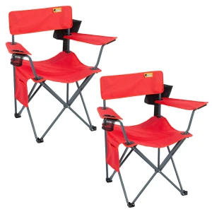 FUNKY CHAIRS Camper Katlanabilir Kamp Piknik Sandalyesi - Kırmızı (2 Adet)