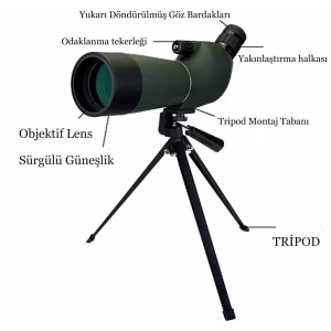 25 - 75X70 Zoom Monoküler Gece Görüşlü Su Geçirmez Teleskop Dürbün