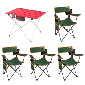 4 Adet Camper Katlanabilir Kamp Sandalyesi + Ultralight Katlanabilir Masa