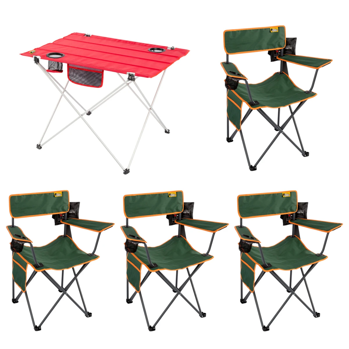 4 Adet Camper Katlanabilir Kamp Sandalyesi + Ultralight Katlanabilir Masa