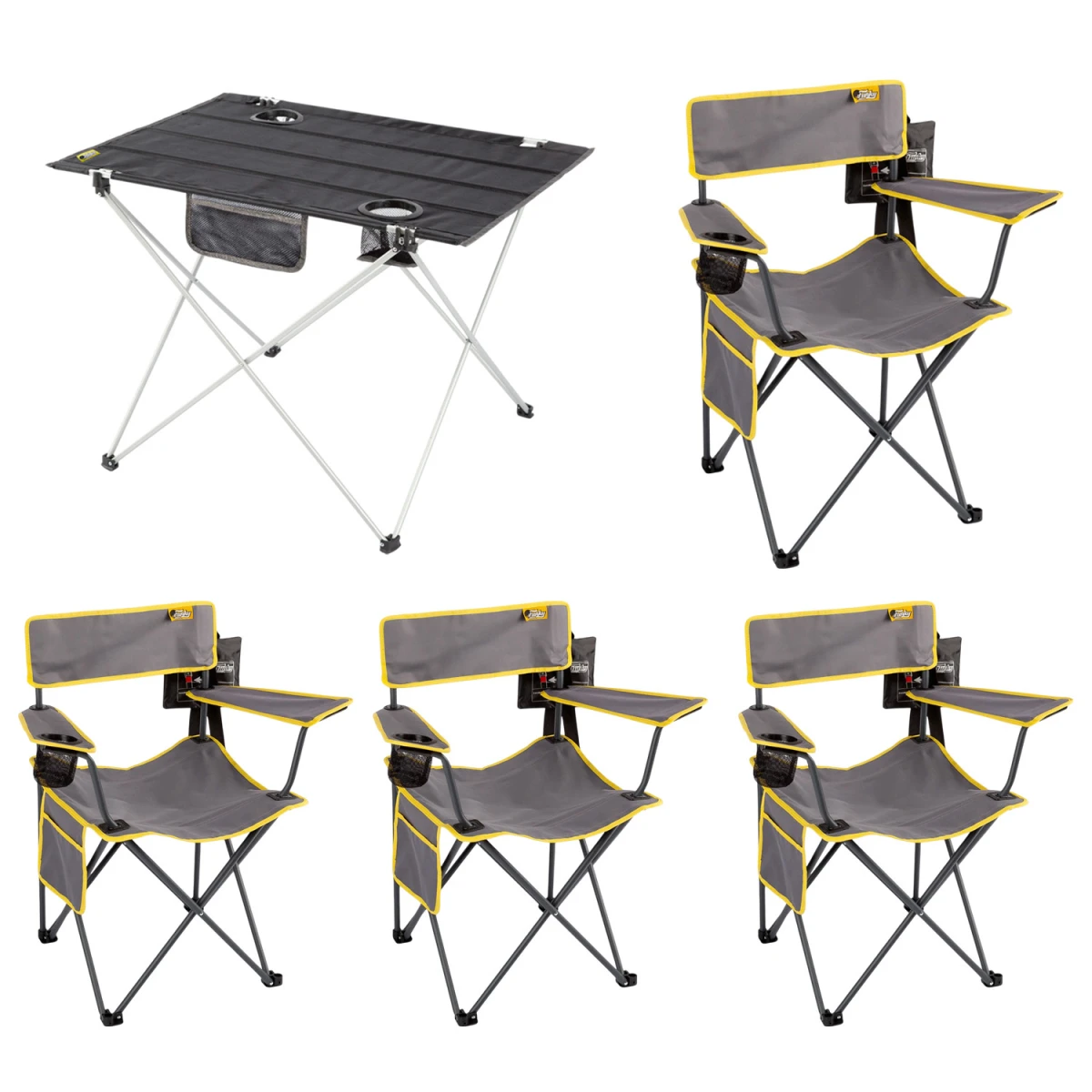 4 Adet Camper Katlanabilir Kamp Sandalyesi + Ultralight Katlanabilir Masa