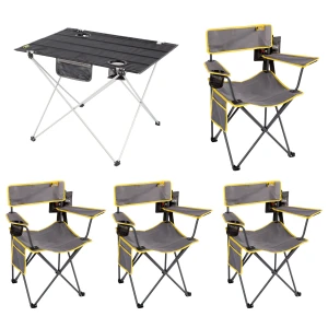 4 Adet Camper Katlanabilir Kamp Sandalyesi + Ultralight Katlanabilir Masa