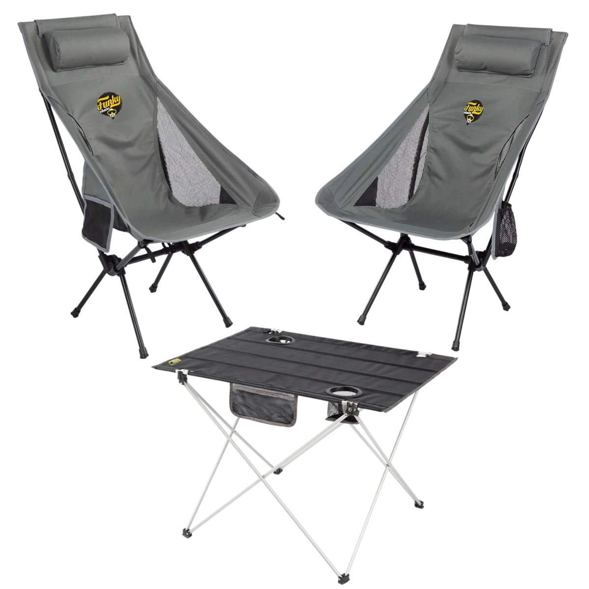 2 Adet Sky Ultralight Katlanabilir Kamp Sandalyesi + Ultralight Katlanabilir Masa