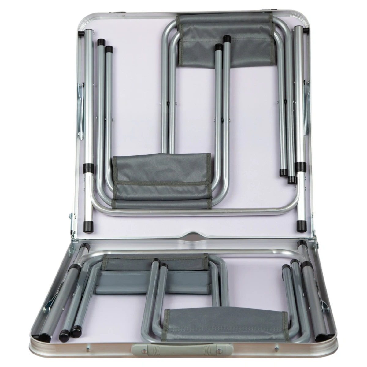 FUNKY CHAIRS Tabureli Katlanabilir Piknik Masası Seti -Ahşap Desen