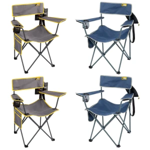 FUNKY CHAIRS Camper Katlanabilir Kamp Piknik Sandalyesi 2 Gri + 2 Lacivert