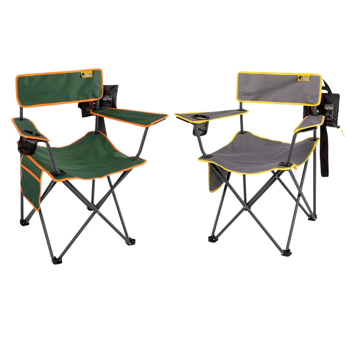 FUNKY CHAIRS Camper Katlanabilir Kamp Piknik Sandalyesi Petrol Yeşili + Gri (2 Adet)