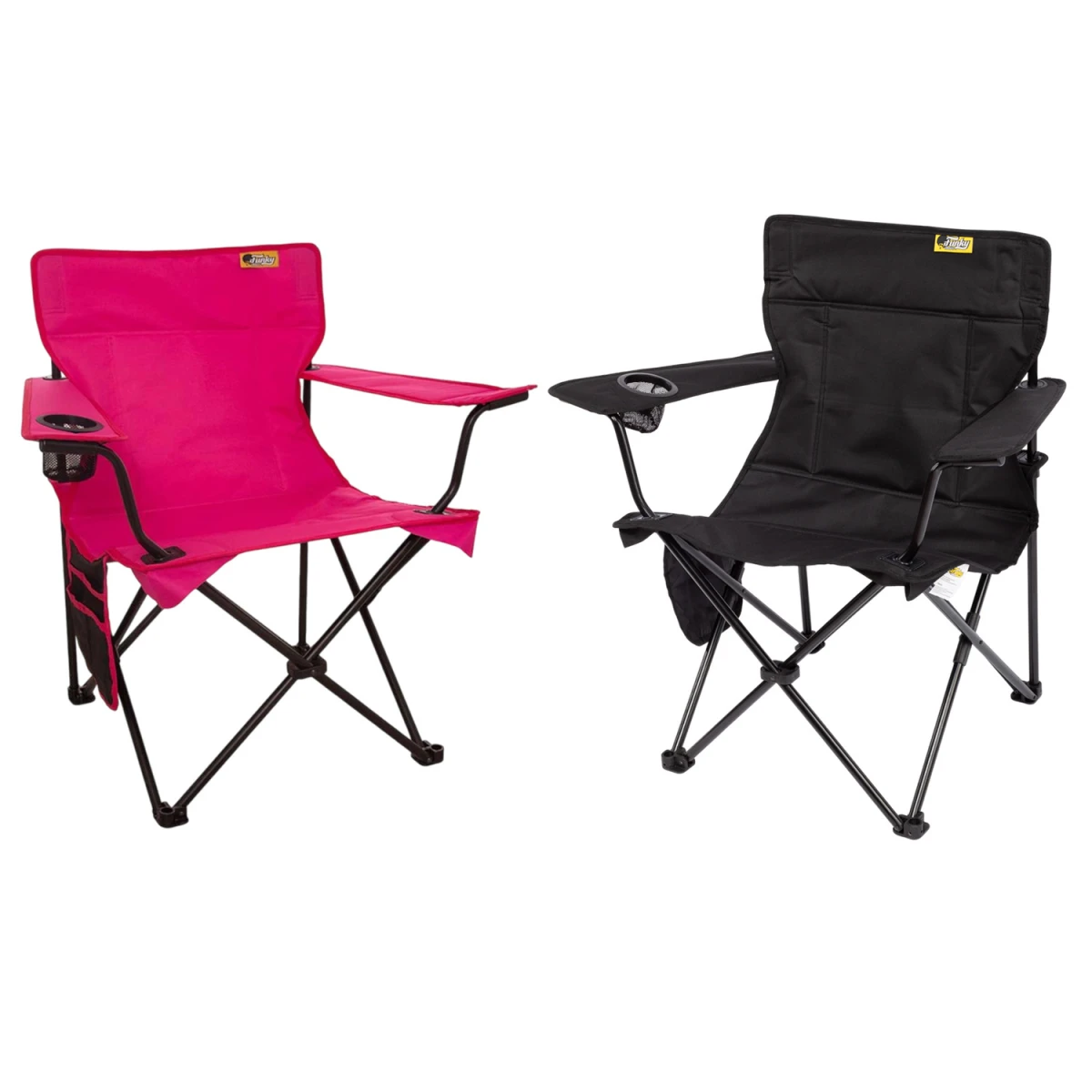 FUNKY CHAIRS V2 Lüks Kamp Sandalyesi - Siyah + Fuşya (2 Adet)