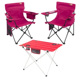 2 Adet Cool Ice Lüks Kamp Sandalyesi + Ultralight Katlanabilir Masa