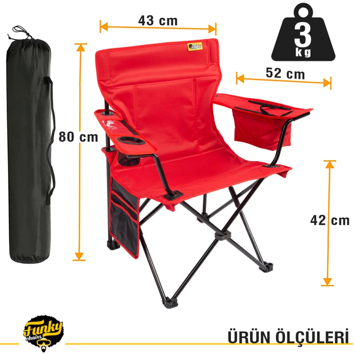 2 Adet Cool Ice Lüks Kamp Sandalyesi + Ultralight Katlanabilir Masa