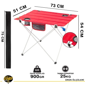4 Adet Sky Ultralight Katlanabilir Kamp Sandalyesi + Ultralight Katlanabilir Masa