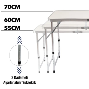 FUNKY CHAIRS Şemsiyeli Katlanabilir Piknik Masası - Gri