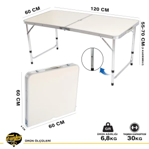 FUNKY CHAIRS Şemsiyeli Katlanabilir Piknik Masası - Gri
