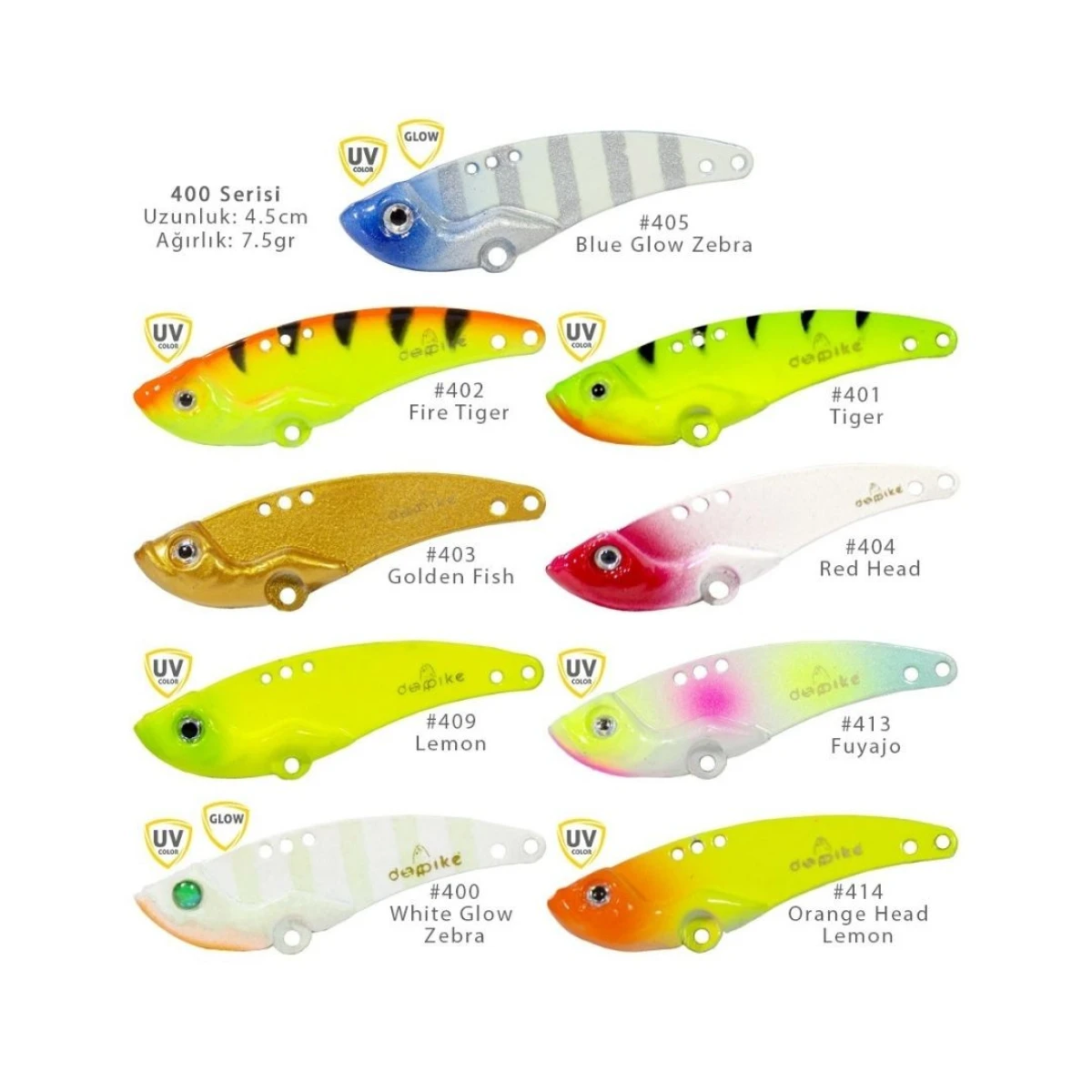 DEEPPIKE VIB 5,4 cm 14 gr Vibrasyon Yem Tiger UV