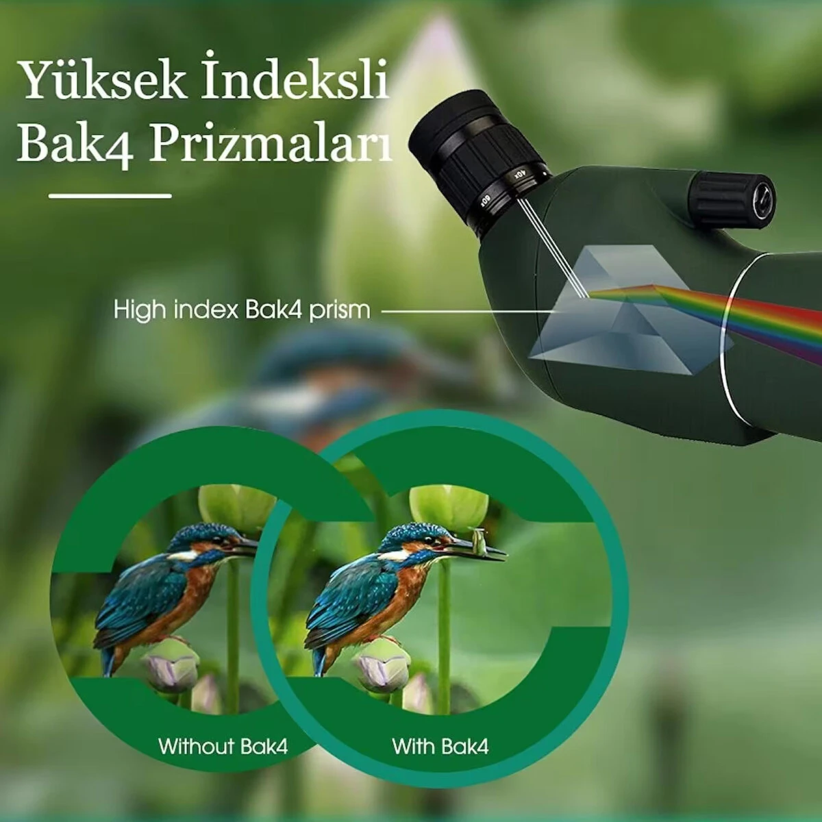 25 - 75X70 Zoom Monoküler Gece Görüşlü Su Geçirmez Teleskop Dürbün