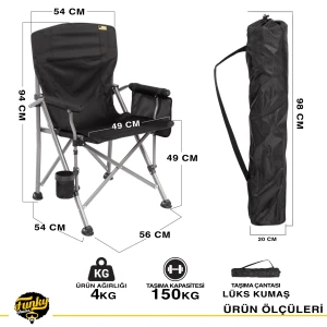 FUNKY CHAIRS River Side Katlanabilir Kamp Sandalyesi - Siyah