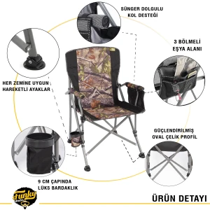FUNKY CHAIRS River Side Katlanabilir Kamp Sandalyesi - Kamuflaj