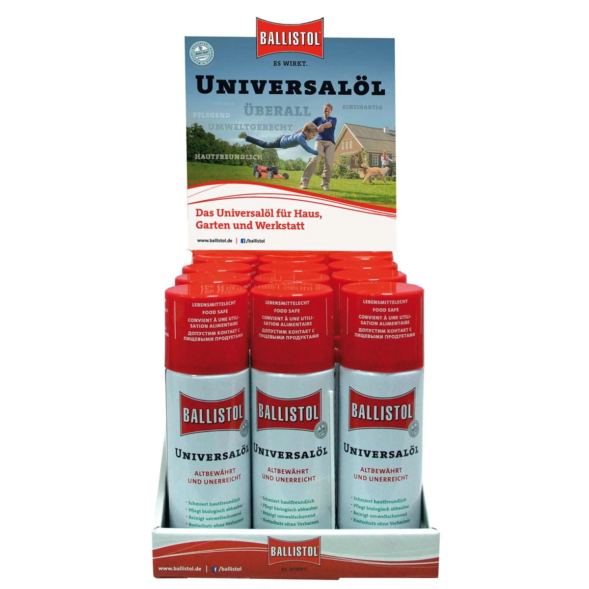 BALLISTOL Universal Sprey Yağ 200 ml x 12 Adet Masaüstü Set