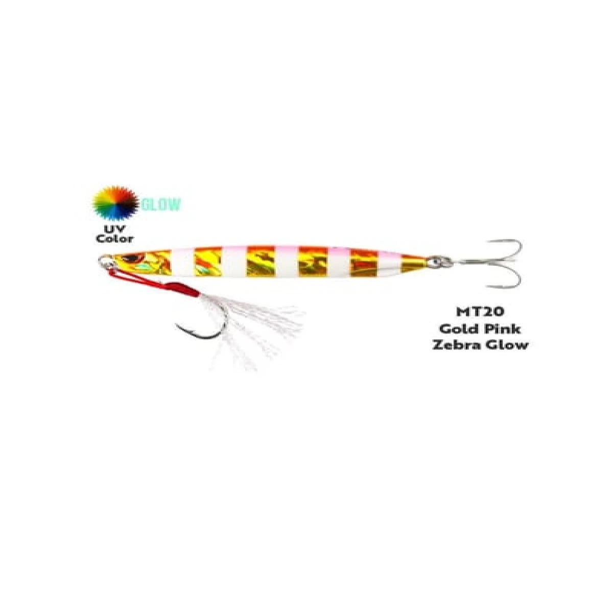 Fujin Metal Cast 60gr Shore Jig Metal Yem - MT20 Gold Pink Zebra Glow