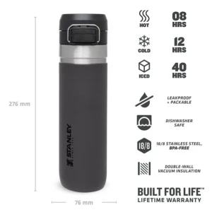 STANLEY GO Quick Flip Paslanmaz Çelik Termos 0.70 LT - Füme