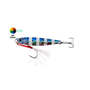 Fujin Jig-X 60gr Shore Jigging Jig Yem - MT12 Blue Pink Zebra Glow