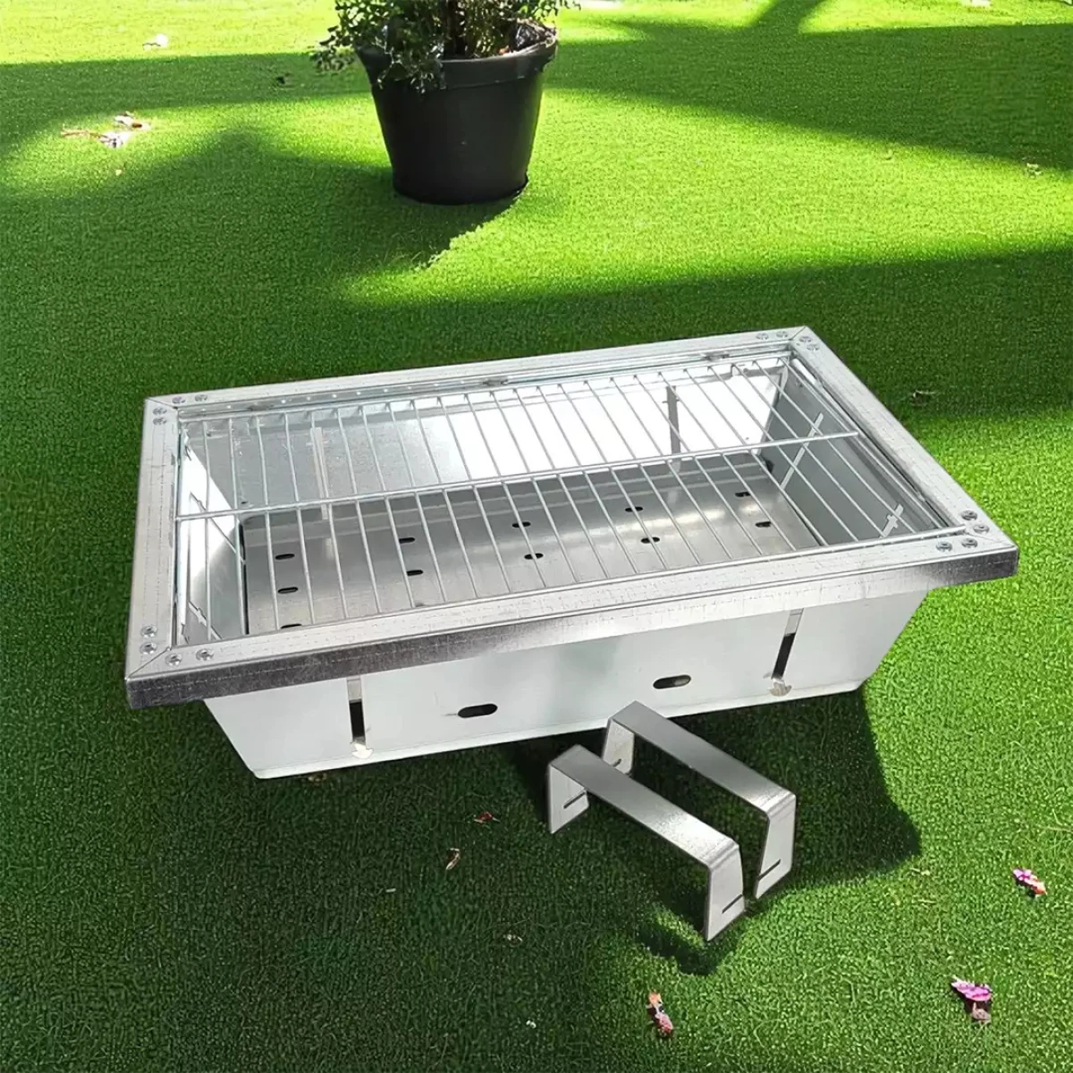 Orta Boy Galvaniz Katlanabilir Portatif Mangal 25x40cm