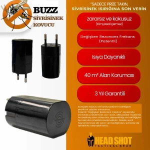 HEADSHOT Buzz Sivrisinek Kovucu Cihaz - Patentli Değişken Rezonans Frekans
